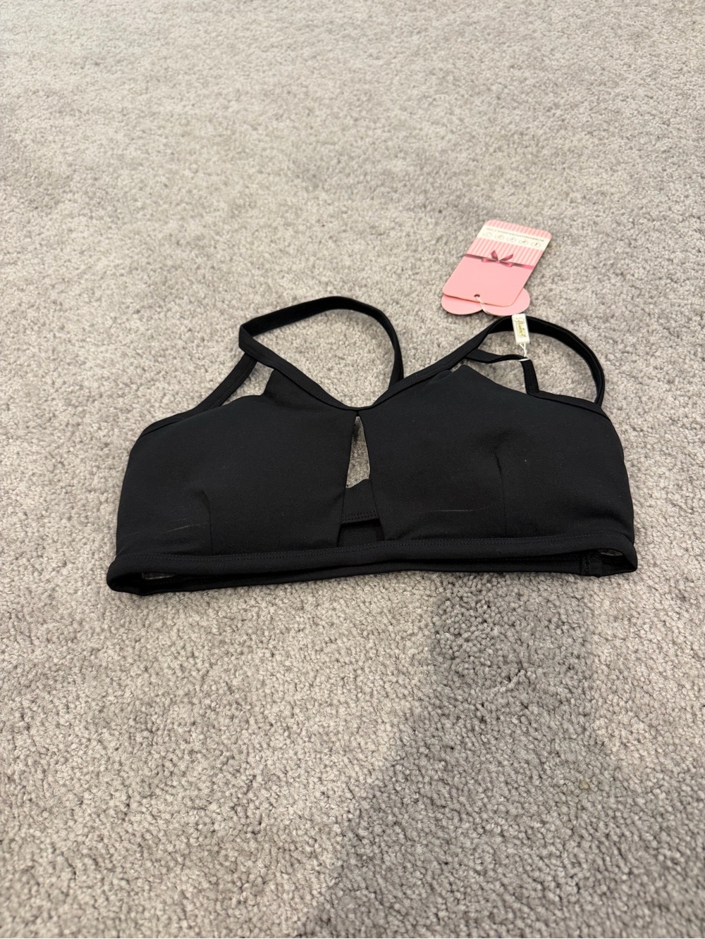 Bombshell Sportswear Black Strappy Cutout Sports Bra